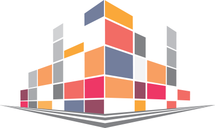 Isometric building blocks representing organizational structure